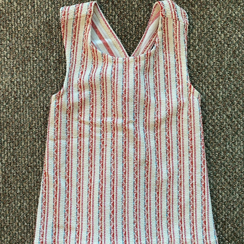 Madewell Red and White Striped Racerback Tank Top